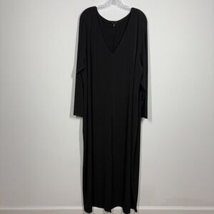 Universal‎ Standard Womens Liquid Knit Maxi Dress Size XL Black Witchy Stretch